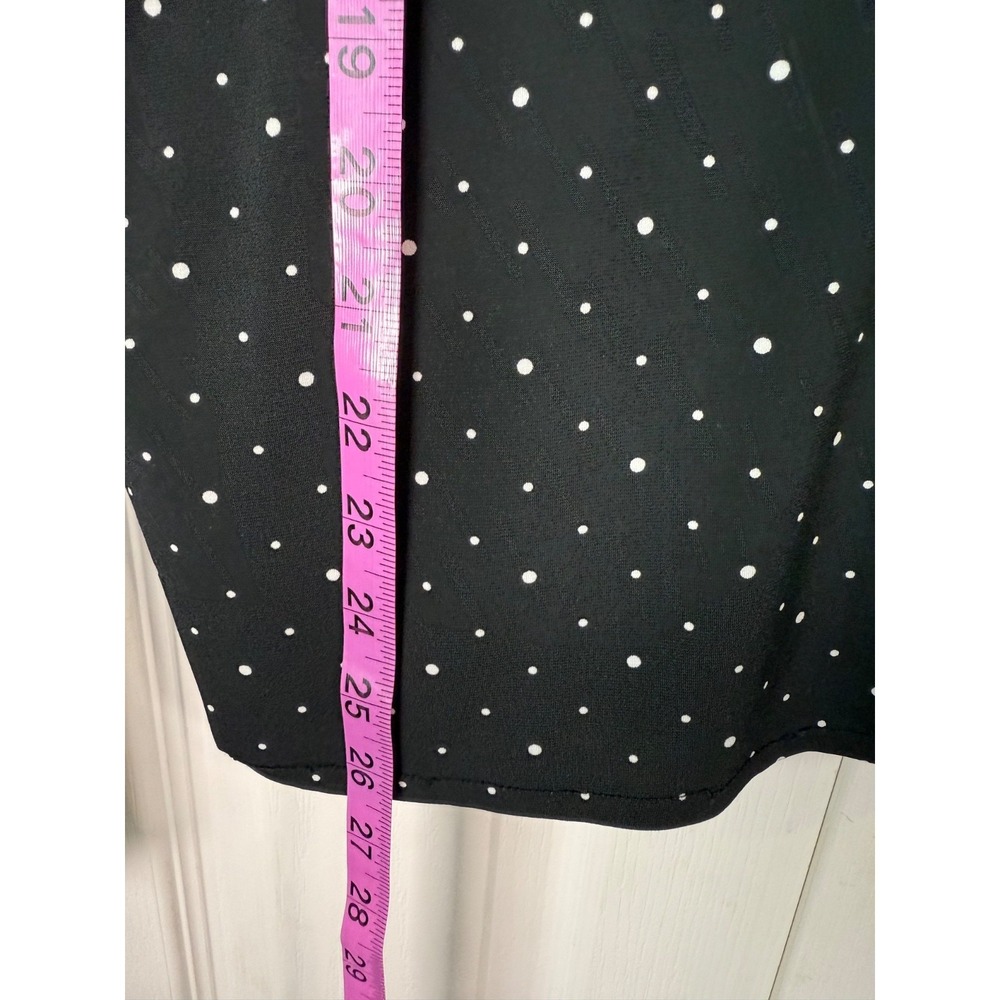 Banana Republic Womens Blouse Small Black White Polka Dot Long Sleeve Surplice V - Picture 4 of 6